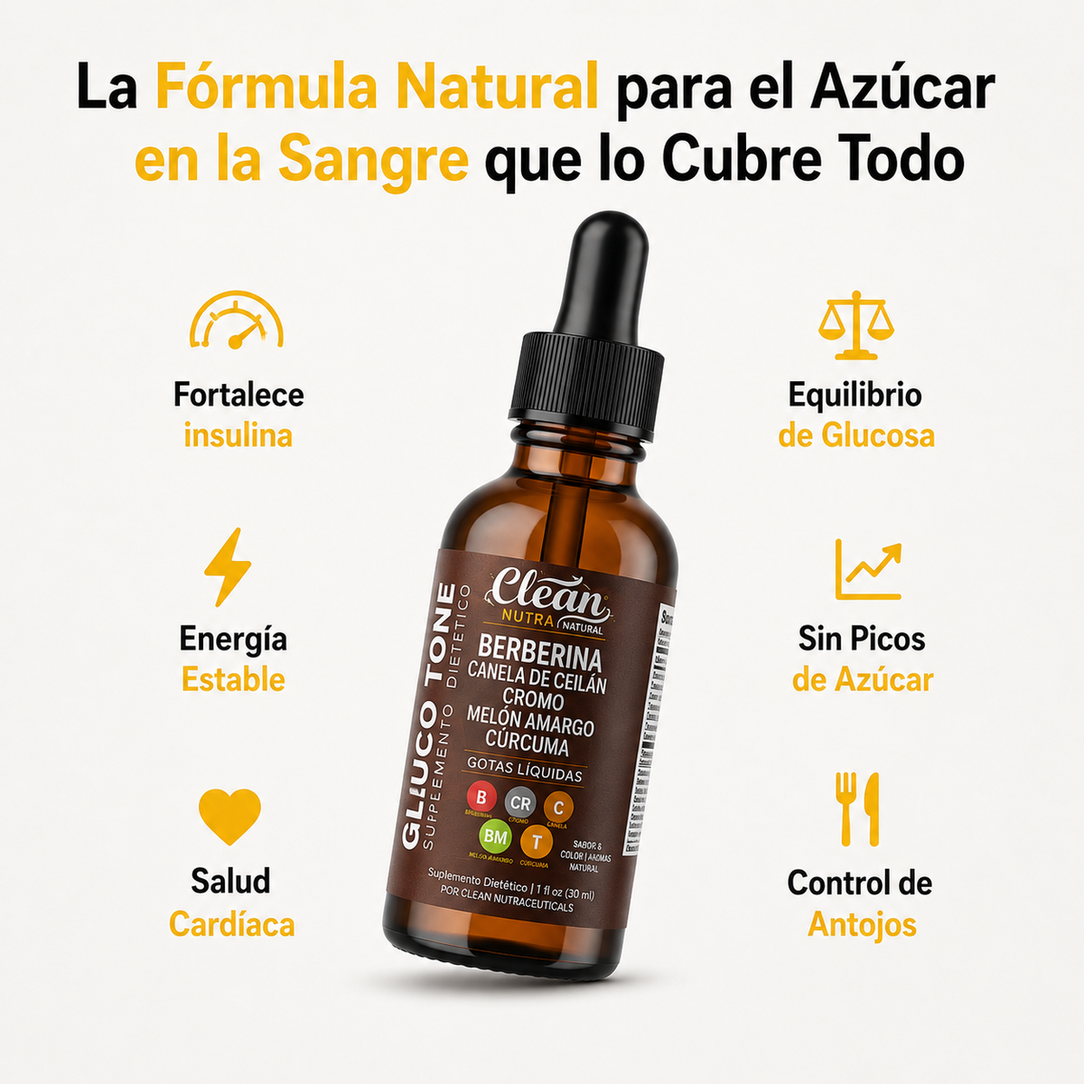 GLUCO TONE® / Gotas Naturales para el Control de Azúcar y Diabetes