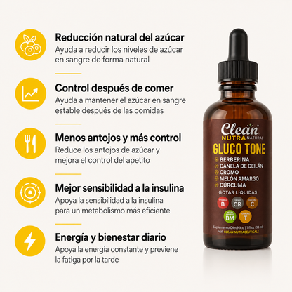 GLUCO TONE® / Gotas Naturales para el Control de Azúcar y Diabetes